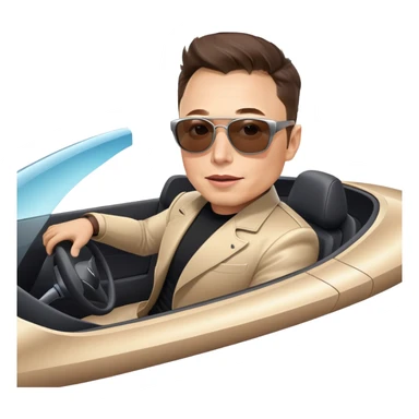Elon musk flying in car  sticker