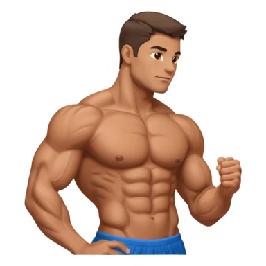 Side view of muscle man sticker