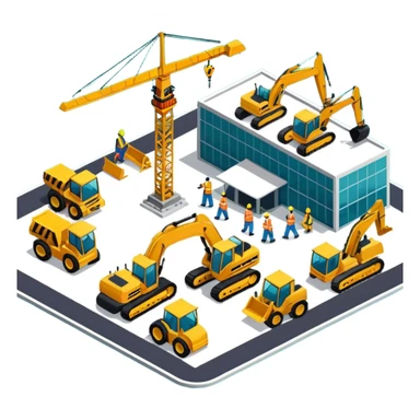 create isometric of cathay construction airport sticker