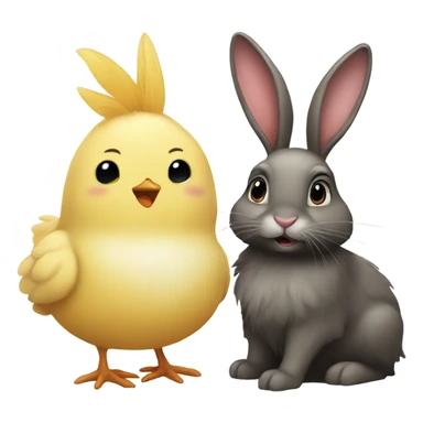 A chick and a bunny sticker
