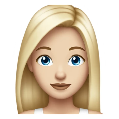 beautiful woman, long straight blonde hair, blue eyes, white tank top sticker