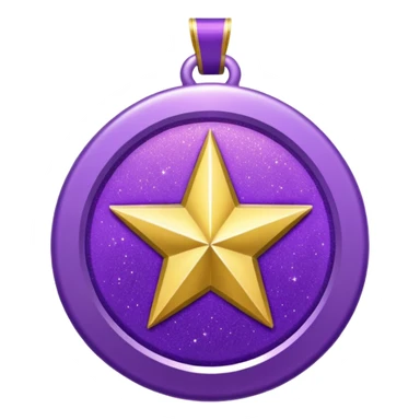 Purple Glitter medal of help sticker
