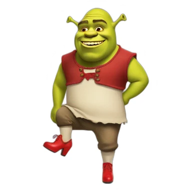 Shrek wearing red high heels sticker