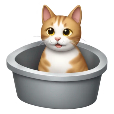 Cat in litter box sticker