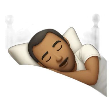 man sleeping in bed sticker