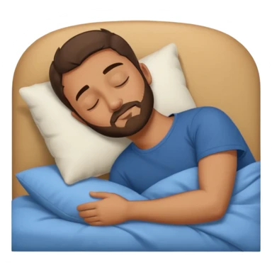 Guy with very short beard Taking short nap icon sticker