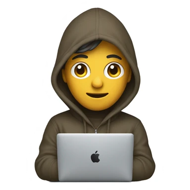 Developer with hoodie coding on a macbook sticker