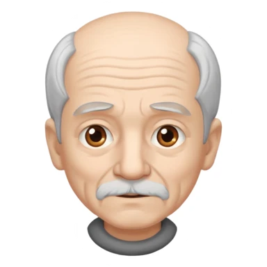 old man white neutral face sticker