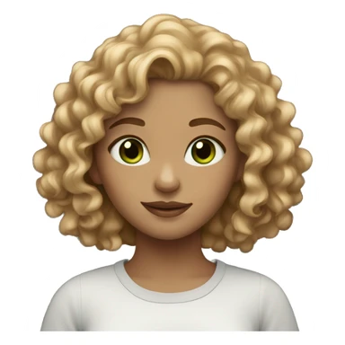 girl with curly light brown hair and green eyes and light skin  sticker