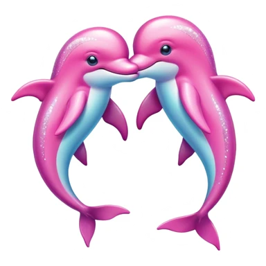 pink sparkly dolphins sticker