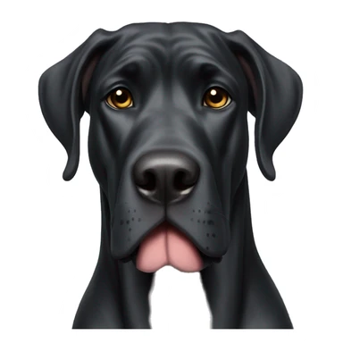 Black Great Dane head sticker