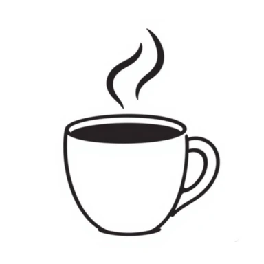 coffee cup hand drawn doodle style sticker