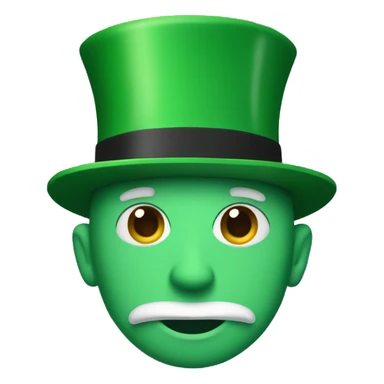 Green nessi with a top hat sticker