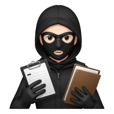 theif stealing documents sticker