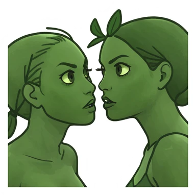 a girl fighting with a girl  sticker