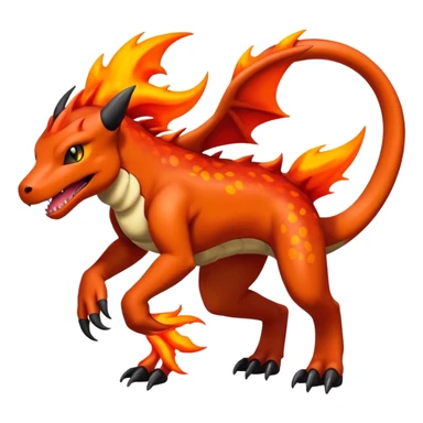 Houndoom-Charmeleon-Fakémon-hybrid-creature (full body)  sticker
