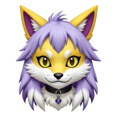 Cool gothic cute Kemonomimi Nekomimi Japanese Anime Kemono Furry Style Vernid-Renamon-Sergal-Fursuit-furry-fursona sticker