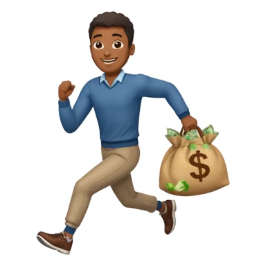 Black Man running with moneybag 💰 sticker