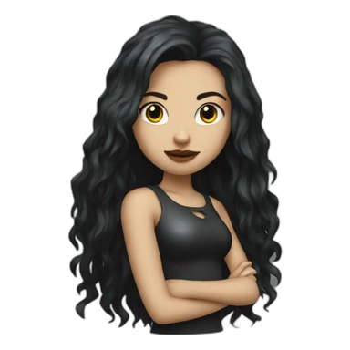 heavy metal girl dark hair sticker