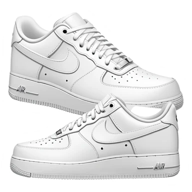 Two white Nike Air Force 1 sneakers facing each other sticker