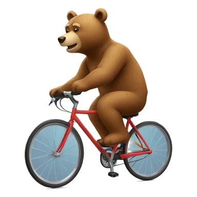 an emoji bear cycling sticker