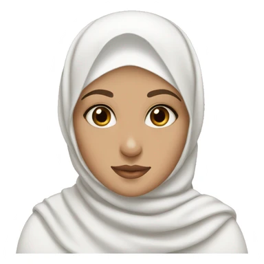 White hijabi girl with brown eyes sticker