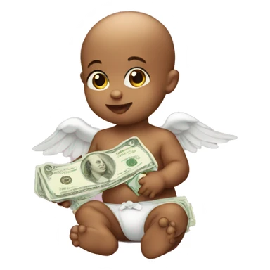 baby cupid with money  sticker