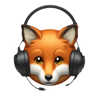 Fox sphere  with headphones sticker
