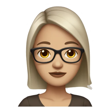 brown hair brown eyes long straight hair white skin woman glases pregnant sticker