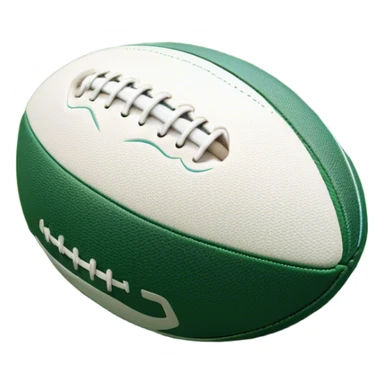 Cinematic Realistic image of a rugby ball resting on verdant turf, rendered with intricate stitching details and subtle weathering, bathed in warm, natural lighting that emphasizes its enduring character sticker