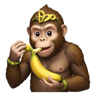 einen Affen der eine banane isst sticker