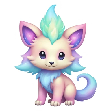 Cute cool colorful pastel nebula fantasy animal hybrid Fakemon full body  sticker