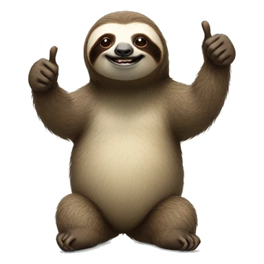 thumbs up sloth, realistic sticker