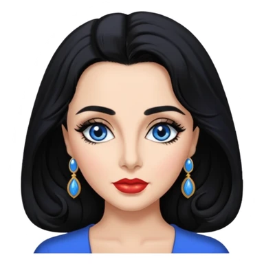 Elizabeth Taylor with blue eyes, black hair sticker