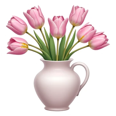 Light pink tulips in white vase sticker