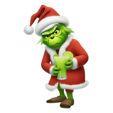 grinch holding margarita sticker