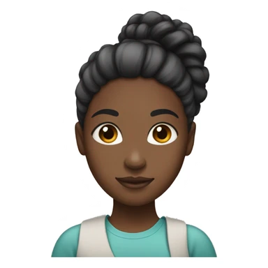 A black girl with hair tied in a ponytail with afro hair sticker