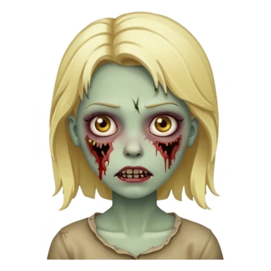 girl zombie with blonde hair sticker