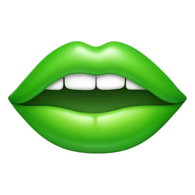 green lips with lime in mouth sticker