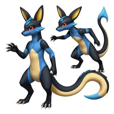 Umbreon-Lucario-Salandit-Zeraora-fusion, full body sticker