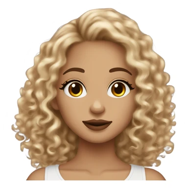 Pretty girl with make up brown and blonde curly hair light skin nose ring ￼ sticker
