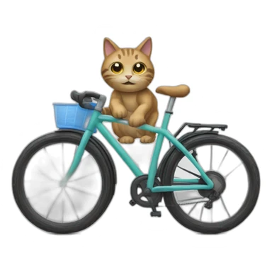 un chat qui fait du vélo sticker