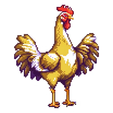 shouting yellow long neck chicken sticker