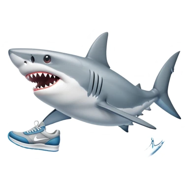 shark wearing sneakers  sticker