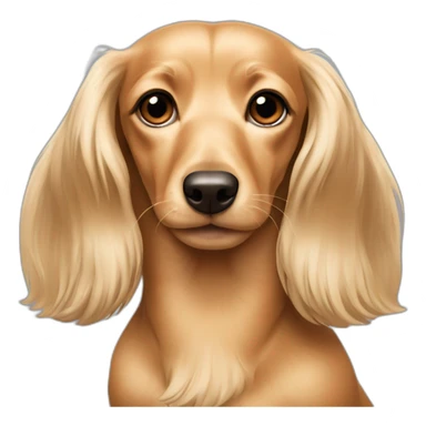 cream dachund with long hair sticker