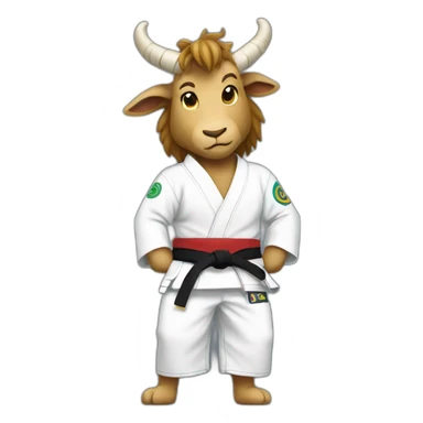 Capricorn wearing a Jiu-Jitsu gi sticker