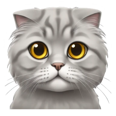 scottish fold cat gray long-haired  sticker