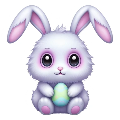 alien kawaii easter bunny  sticker
