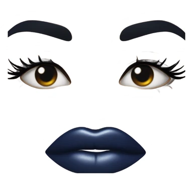 realistic dark blue lips sticker