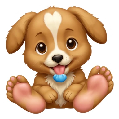 Puppy licking feet sticker